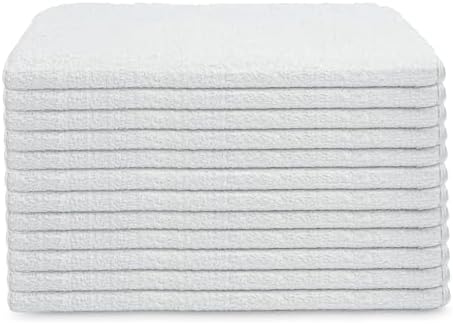 GOLD TEXTILES White Shop Towels Cotton [B Grade Towel] - 60 Pcs 22x44