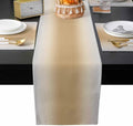 Table Runner and Placemats Set of 6 Beige Solid Color Table Runner