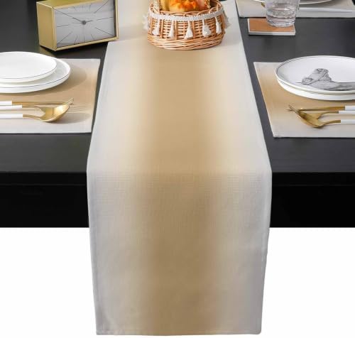 Table Runner and Placemats Set of 6 Beige Solid Color Table Runner