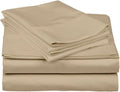 Cotton Home- 4 Pieces Queen Size Taupe Color Sheet Set – Fit Mattress
