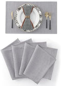 4 Piece 12 x 18 inch Soft Faux Linen Place Mats Heat Resistant Dining