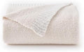 Chunky Knit Boucle Throw Blanket, Soft Washable Coastal Blanket for