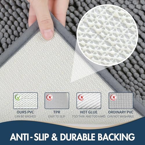 Bathroom Rugs Sets 2 Piece, Absorbent Bath Mat Set, 24"x16"+32"x20"