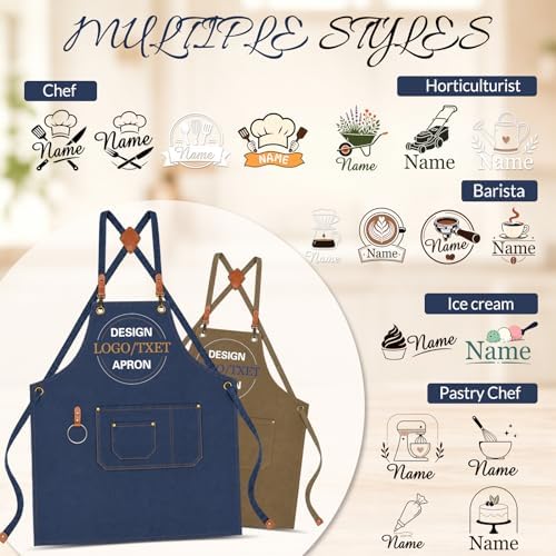 Personalized Canvas Apron for Men Women Custom Printing Name Heavy
