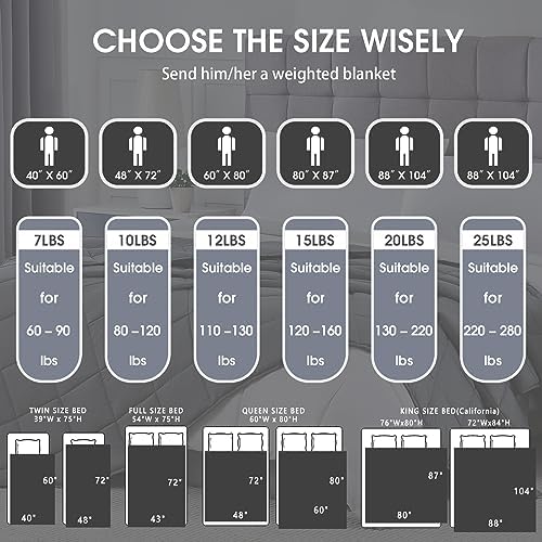 Weighted Blanket for Adults 12lbs, 60"x80", Queen Size Cooling Heavy