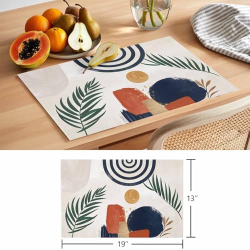 Placemats Set of 8, Boho Woven Placemat, Linen Place Mats for