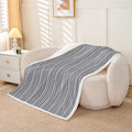 Erosebridal Gray Stripes Fleece Blanket Twin 60x80 Inch | Men Women