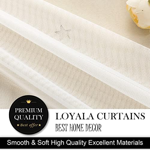 Loyala Beige Curtains for Bedroom Living Room 108 Inches Long, 2