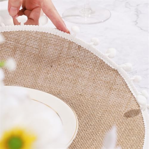 Lifup 15 Inch Round Placemats Set of 8 Woven Placemats Washable