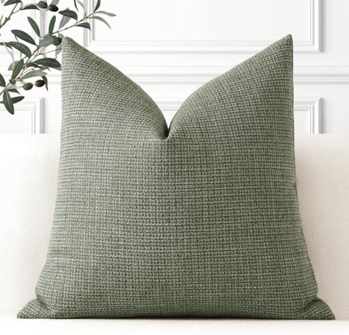 OTOSTAR Linen Throw Pillow Cover Set of 1 Decorative Square