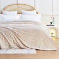 EXQ Home Beige Soft Fleece King Blanket Cozy Throw for Bed,Turtle