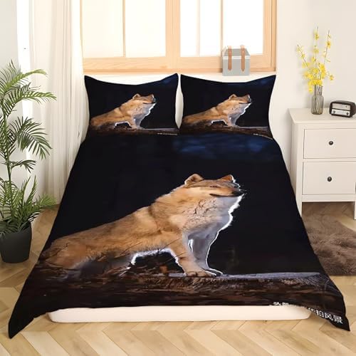 Gray Wolf Duvet Cover Set AnimalBedding 3D Printed - 100% Microfiber