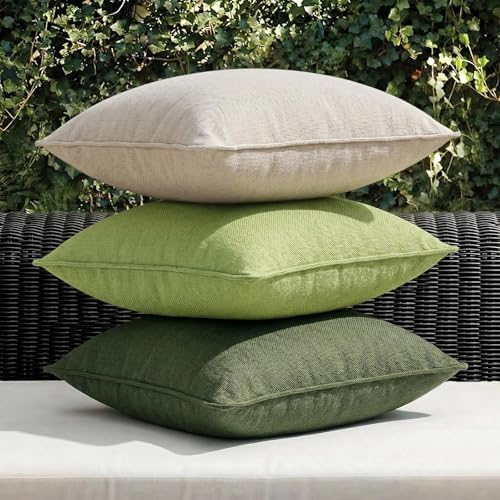 Fancy Homi Pack of 2 Water Resistant Soft Chenille Decorative Outdoor