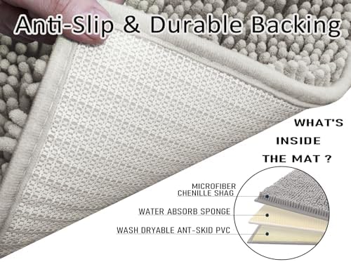 Bathroom Rug Set Bath Mats, 2 Piece Bath Mats for Bathroom Non Slip