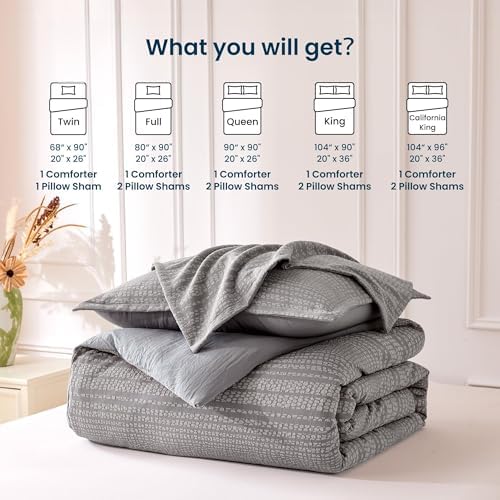 SLEEP ZONE Striped Duvet Cover Set Full Size, 3 Pieces Boho Bedding
