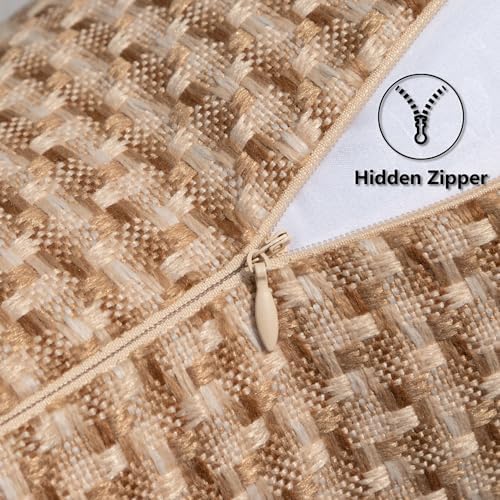 Kevin Textile Outdoor Waterproof 18"x18" Pillow Covers 2 Pack, Light