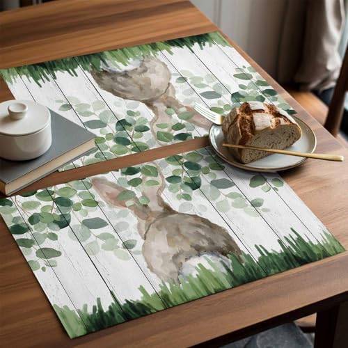 Placemats Set of 8, Easter Woven Placemat, Linen Place Mats for