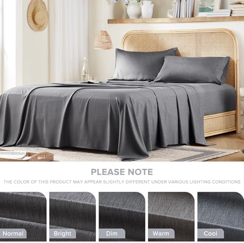 Comfort Spaces Twin XL Sheet Set 3pcs, Rayon Derived from Bamboo, Dark