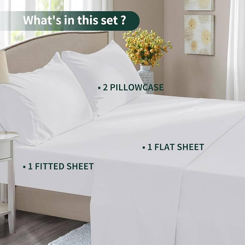 4 Piece Bed Sheet Sets - 800 Thread Count Sateen Weave for Soft and