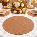 Placemats Set of 6 – Round 15” Faux Leather Table Mats for Dining