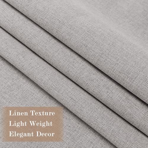 Fcosie 2-in-1 Top Linen Curtains Pinch Pleated Window Curtain 100%