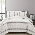 Lush Decor Farmhouse Stripe Reversible Cotton Duvet Cover Queen Size