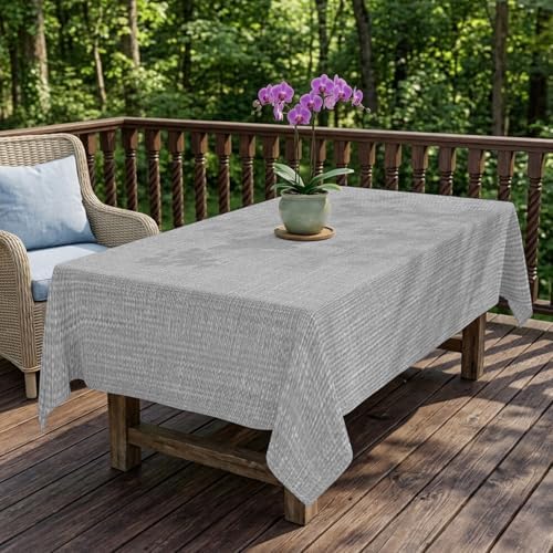 Rectangle Tablecloth, Solid Color Gray Waterproof Table Cloth 60x120