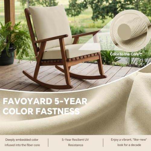 Favoyard Outdoor Chair Cushions Set, Beige, 24 x 24 x 4 inch