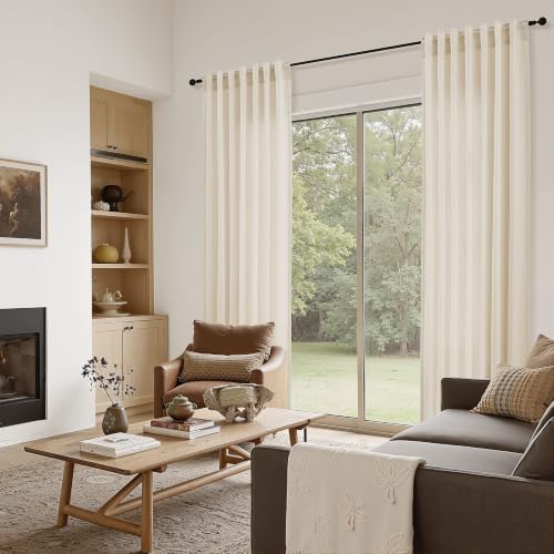 Naturoom Linen Curtains 84 Inch Long for Living Room Birch Beige 2