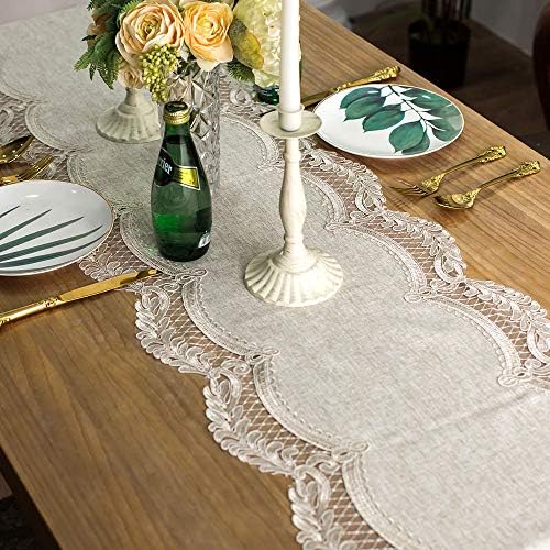 ARTABLE Macrame Lace Table Runner Vintage Floral Embroidery