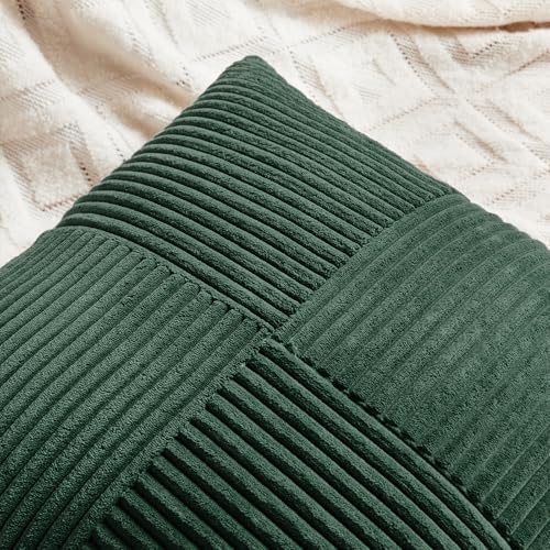 Fancy Homi Set of 2 Dark Green Decorative Throw Pillow Covers 22x22