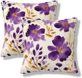 Watercolor Flower Throw Pillow Covers Violet Gold Flower Pillow Cover