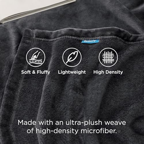 Bedsure GentleSoft Fleece Bed Blankets Full Size Charcoal - Soft