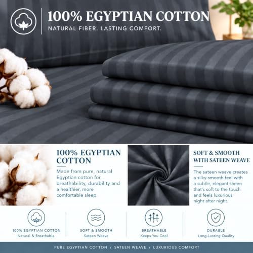 Alaskan King Fitted Sheet Only, 18" Deep, 100% Cotton, Grey Damask