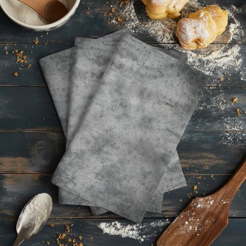 Grey Vintage Kitchen Towels Set of 4, Absorbent Microfiber Soft Dish