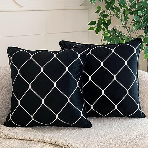 WACOMECO Silver Throw Pillow Covers, Pack of 2 Soft Velvet Decorative