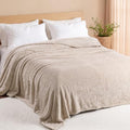 Exclusivo Mezcla Fuzzy Plush Fleece Bed Blanket King Size, Camel