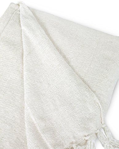 BIRDROCK HOME Internet’s Best Chenille Throw Blankets - Ivory - Ultra