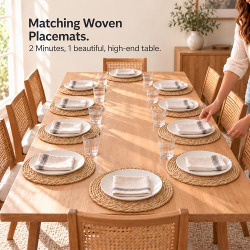 13" Round Woven Placemats for Dining Table Decor at Holiday