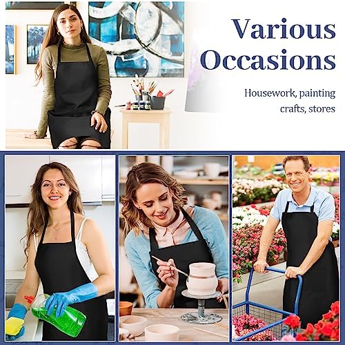 Xtinmee 30 Pack Adjustable Bib Apron with 2 Roomy Pockets Bulk Unisex