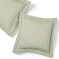 Sage Green Gingham Throw Pillow Covers, 22" x 22", Set of 2