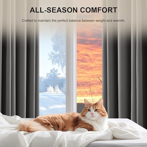 NICETOWN 100% Blackout Curtains 63 inch Length, Rod Pocket Thermal