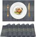 Vinyl Woven Placemats Set of 6, Washable and Durable Table mats