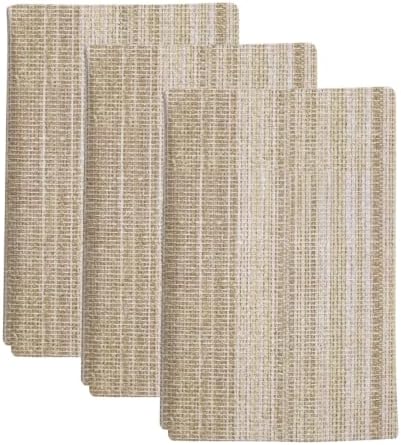 Abstract Beige Kitchen Towels Set of 3, Rustic Farmhouse Minimalist