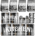 Fourluoo 10 Pcs Gray Kitchen Decor Set Pot Holders Oven Mitts Towels