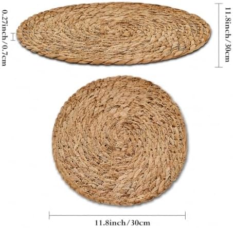 20 Pack Round Woven Placemats, 11.8 Inch Boho Table Mats