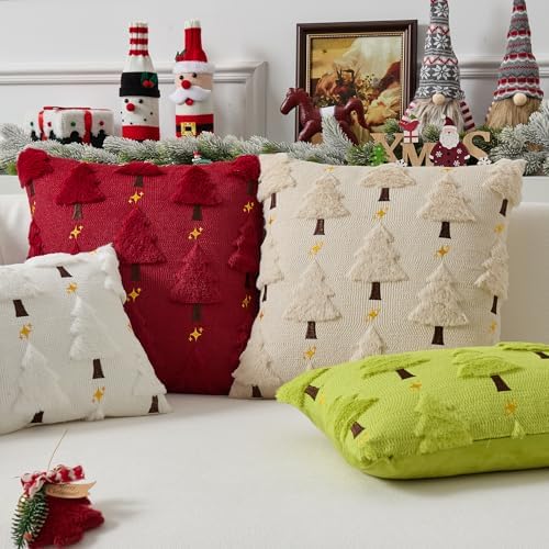 UGASA Star Christmas Decorative Pillow Covers 12x20 Inch Set of 2 Soft
