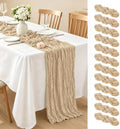 12 Pack Beige Cheesecloth Table Runner 17x108 Inch Semi Sheer Boho