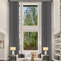 Fcosie Natural Grey Extra Long Pinch Pleated Curtains 108 Inches Long