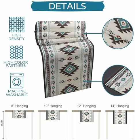 Boho Table Runner and Placemats Set of 4 Country Farmhouse Style